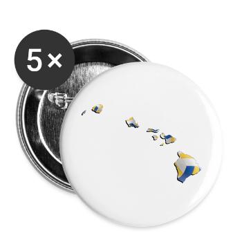 Real Volleyball in the Hawaii State Map - Buttons large 2.2''/56 mm (5-pack) - white - Front