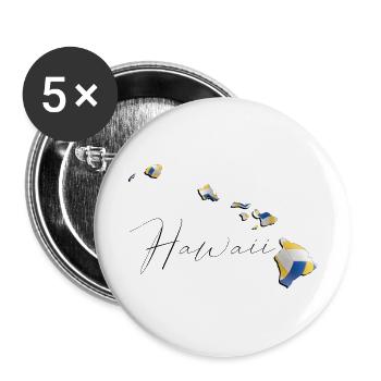 Real Volleyball in the Hawaii State Map HI - Buttons large 2.2''/56 mm (5-pack) - white - Front