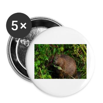 Beavers 3 - Buttons large 2.2''/56 mm (5-pack) - white - Front