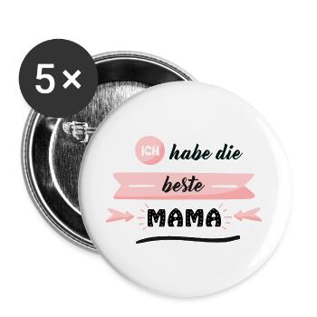 I've got the best mom - Buttons large 2.2''/56 mm (5-pack) - white - Front
