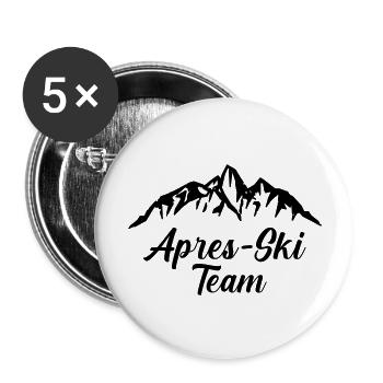 apres ski team mountains - Buttons groß 56 mm (5er Pack) - Weiß - Vorne