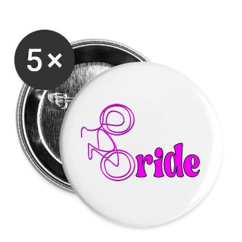 FAHRRAD RADFAHREN BRAUT - Buttons groß 56 mm (5er Pack) - Weiß - Vorne