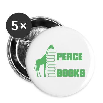 Reading Books Book Giraffe - Buttons large 2.2''/56 mm (5-pack) - white - Front
