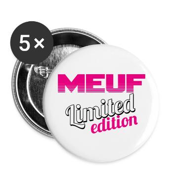 MEUF LIMITED EDITION - Lot de 5 grands badges (56 mm) - blanc - Devant