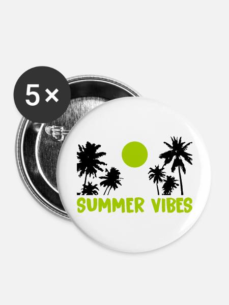 summer vibes - Buttons groß 56 mm (5er Pack) - Weiß