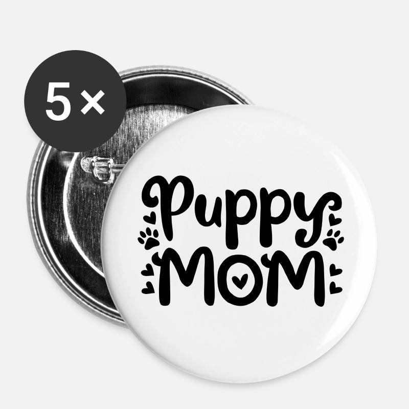 puppy dog - Buttons large 2.2''/56 mm (5-pack) - white