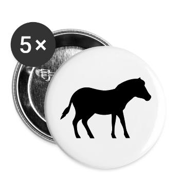 Cheval Poney - Lot de 5 grands badges (56 mm) - blanc - Devant