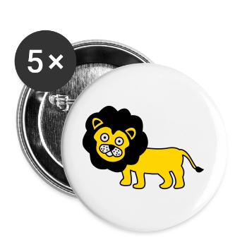 Lion as a children's design - Buttons large 2.2''/56 mm (5-pack) - white - Front