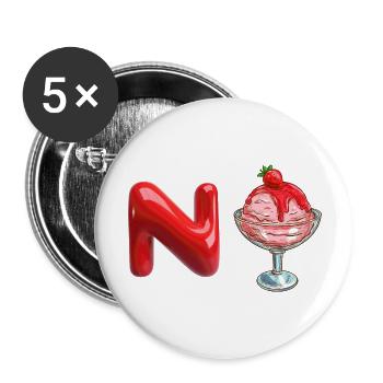 N - Ice "Nice Treat" - Buttons groß 56 mm (5er Pack) - Weiß - Vorne