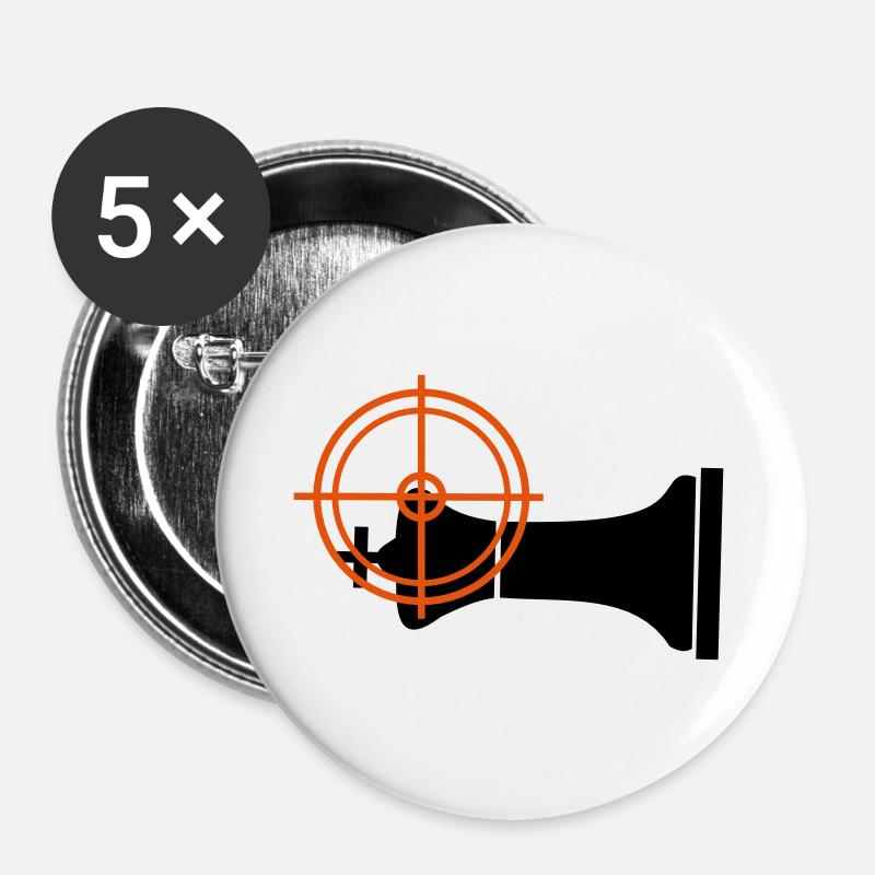 Checkmate lying - Buttons large 2.2''/56 mm (5-pack) - white