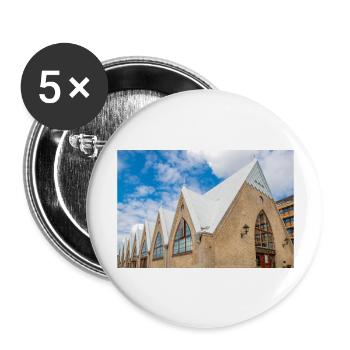 Feskekörka fishmarket Gothenburg City (Göteborg) - Buttons large 2.2''/56 mm (5-pack) - white - Front