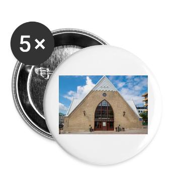 Feskekörka fishmarket Gothenburg City (Göteborg) - Buttons large 2.2''/56 mm (5-pack) - white - Front