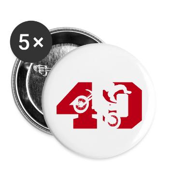 Moto 40 biker - Buttons large 2.2''/56 mm (5-pack) - white - Front