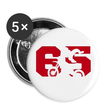 Moto 65 Biker - Buttons groß 56 mm (5er Pack) - Weiß - Vorne