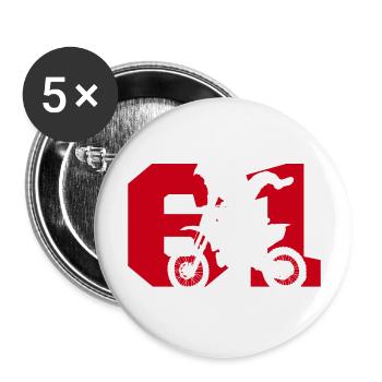 Moto 61 biker - Buttons large 2.2''/56 mm (5-pack) - white - Front