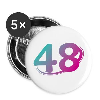 Number 48 multicolor - Buttons large 2.2''/56 mm (5-pack) - white - Front