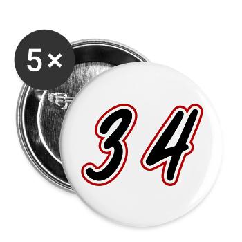 34 Zahl symbol - Buttons groß 56 mm (5er Pack) - Weiß - Vorne