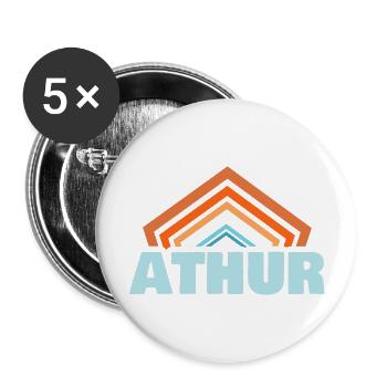 Athur als Vorname - Buttons groß 56 mm (5er Pack) - Weiß - Vorne