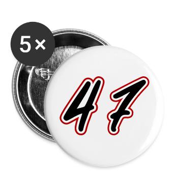 47 Symbole numérique - Lot de 5 grands badges (56 mm) - blanc - Devant