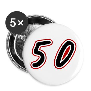 50 Number symbol - Buttons large 2.2''/56 mm (5-pack) - white - Front