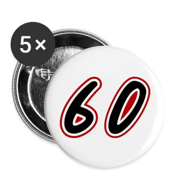 60 Number Symbol - Buttons large 2.2''/56 mm (5-pack) - white - Front