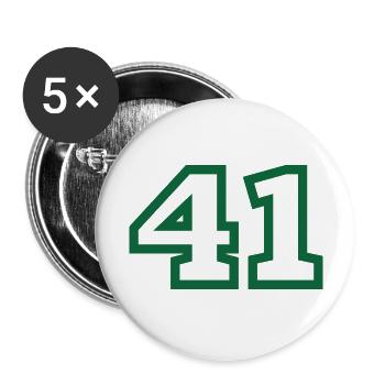Startnummer 41 green sport - Buttons groß 56 mm (5er Pack) - Weiß - Vorne