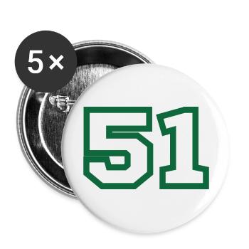 Number 51 green sport - Buttons large 2.2''/56 mm (5-pack) - white - Front