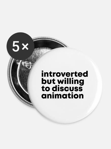Animation Animation Animation - Buttons large 2.2''/56 mm (5-pack) - white