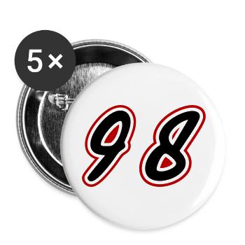 98 Symbole numérique - Lot de 5 grands badges (56 mm) - blanc - Devant