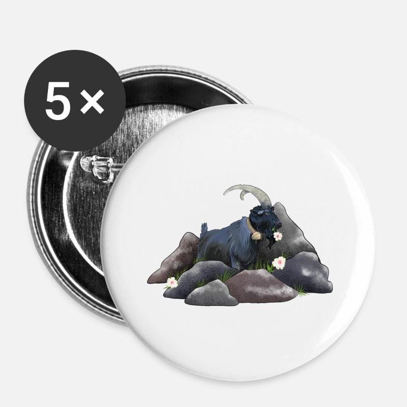 Capricorn - Buttons large 2.2''/56 mm (5-pack) - white