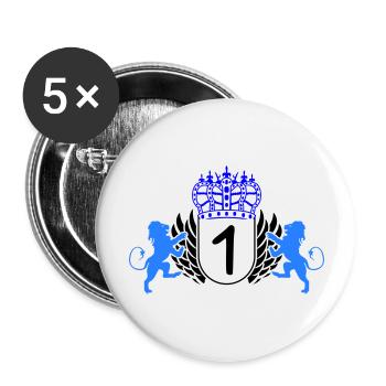 wappen 1 - Buttons groß 56 mm (5er Pack) - Weiß - Vorne