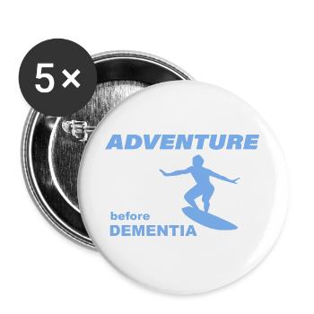 SURF ADVENTURE - Buttons groß 56 mm (5er Pack) - Weiß - Vorne