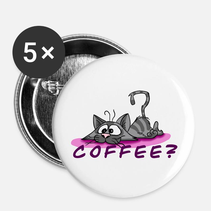 Coffee? - Buttons large 2.2''/56 mm (5-pack) - white