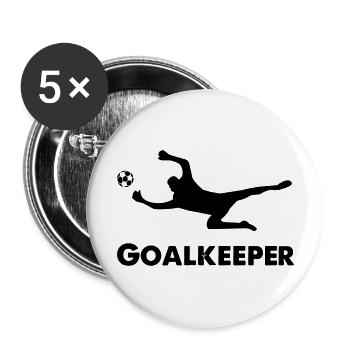 Gardien de but Football - Lot de 5 grands badges (56 mm) - blanc - Devant