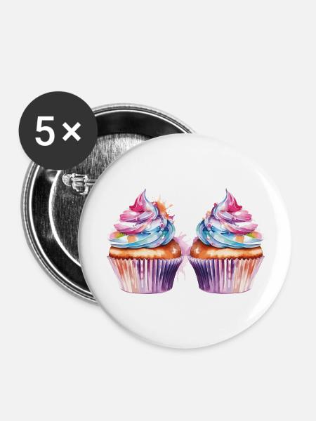 cupcake 2 - Buttons groß 56 mm (5er Pack) - Weiß