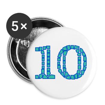 10. 10 YEARS. 10th ANNIVERSARY. 10 YEAR ANNIVERSARY. - Buttons large 2.2''/56 mm (5-pack) - white - Front