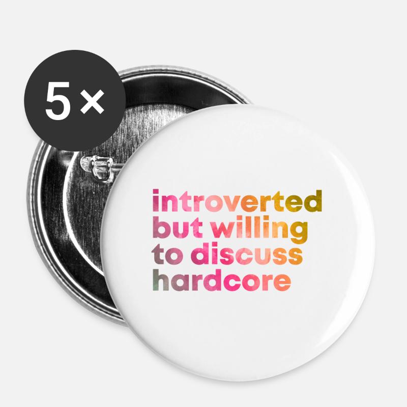 Hardcore - Buttons large 2.2''/56 mm (5-pack) - white