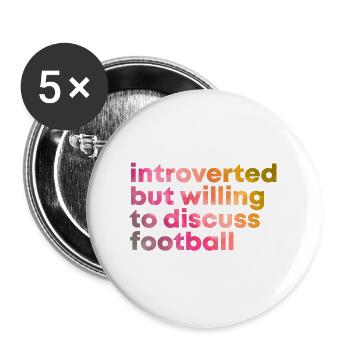 Football - Buttons large 2.2''/56 mm (5-pack) - white - Front