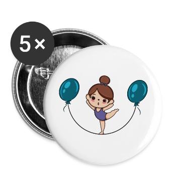 Dessin acrobate - Lot de 5 grands badges (56 mm) - blanc - Devant