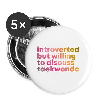 Taekwondo - Buttons large 2.2''/56 mm (5-pack) - white - Front