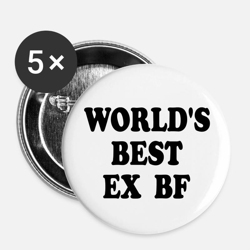 world's best ex bf - Buttons large 2.2''/56 mm (5-pack) - white