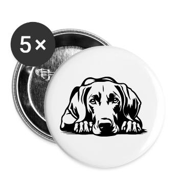 Weimaraner - Buttons groß 56 mm (5er Pack) - Weiß - Vorne