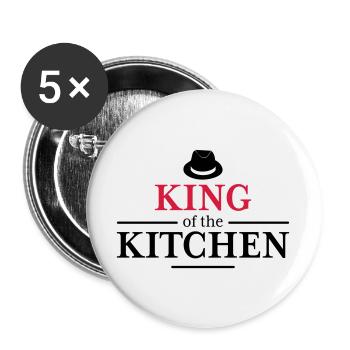 Men's Cooking Apron - Buttons large 2.2''/56 mm (5-pack) - white - Front