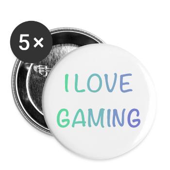 I Love Gaming - Buttons large 2.2''/56 mm (5-pack) - white - Front