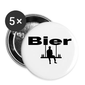 Beer - Buttons large 2.2''/56 mm (5-pack) - white - Front