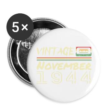 Legendary Since November 1937 - November 1934 - Buttons large 2.2''/56 mm (5-pack) - white - Front