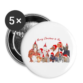 Christmas dogs Christmas dogs1 - Buttons large 2.2''/56 mm (5-pack) - white - Front