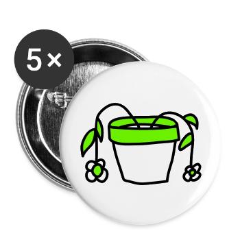 Died Flowers Flowerpot Withered - Buttons large 2.2''/56 mm (5-pack) - white - Front