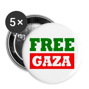 Free gaza - Buttons large 2.2''/56 mm (5-pack) - white - Front