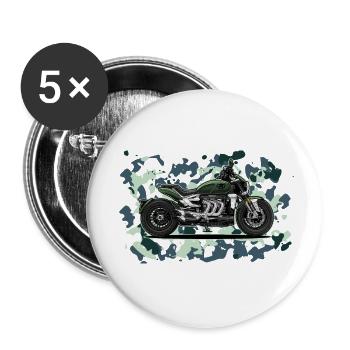 Cruiser // Custom // Motorcycle - Buttons large 2.2''/56 mm (5-pack) - white - Front